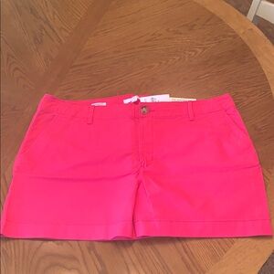 LOFT Curvy Washed Twill Short 4” Pink NWT Size 16